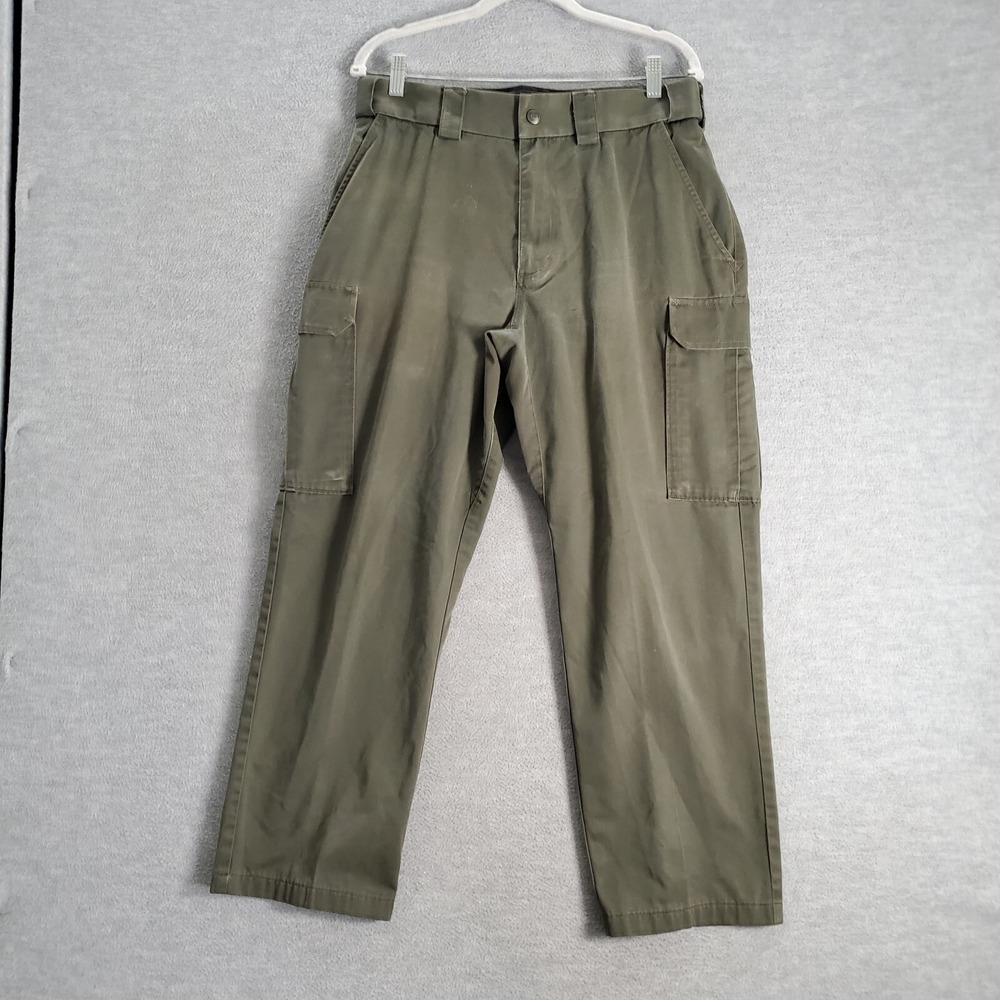 5.11 Tactical Men Pants 34 Green Cargo Pockets Mid RIse Polyester 28" Inseam